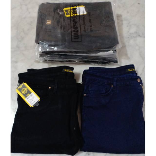 ❤️KU❤️ JEANS WIDA STRETCH HITAM PEKAT CELANA PANJANG JUMBO STANDAR NO 30 - 38 GROSIR ORIGINAL WIDA J