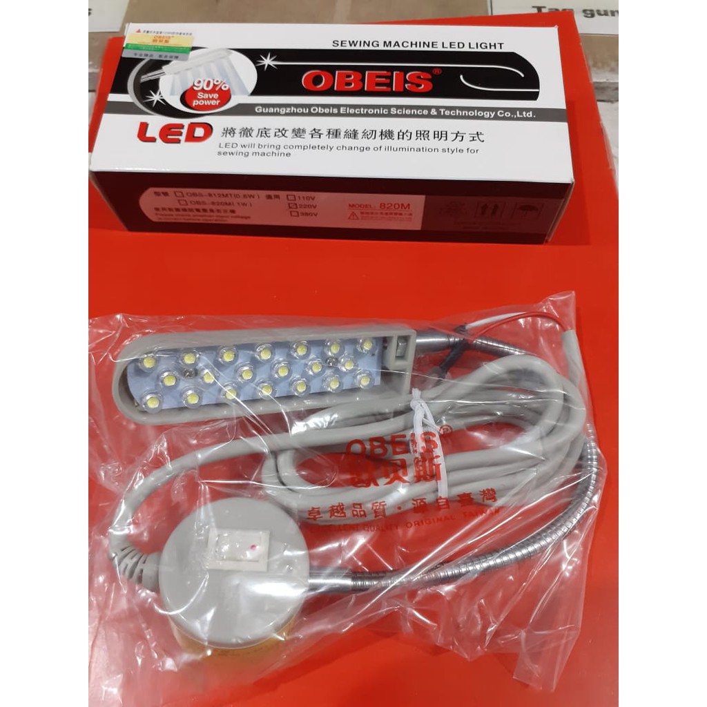 Lampu Mesin Jahit LED 20 Titik Merk Obeis Belalai Magnet - Unplug