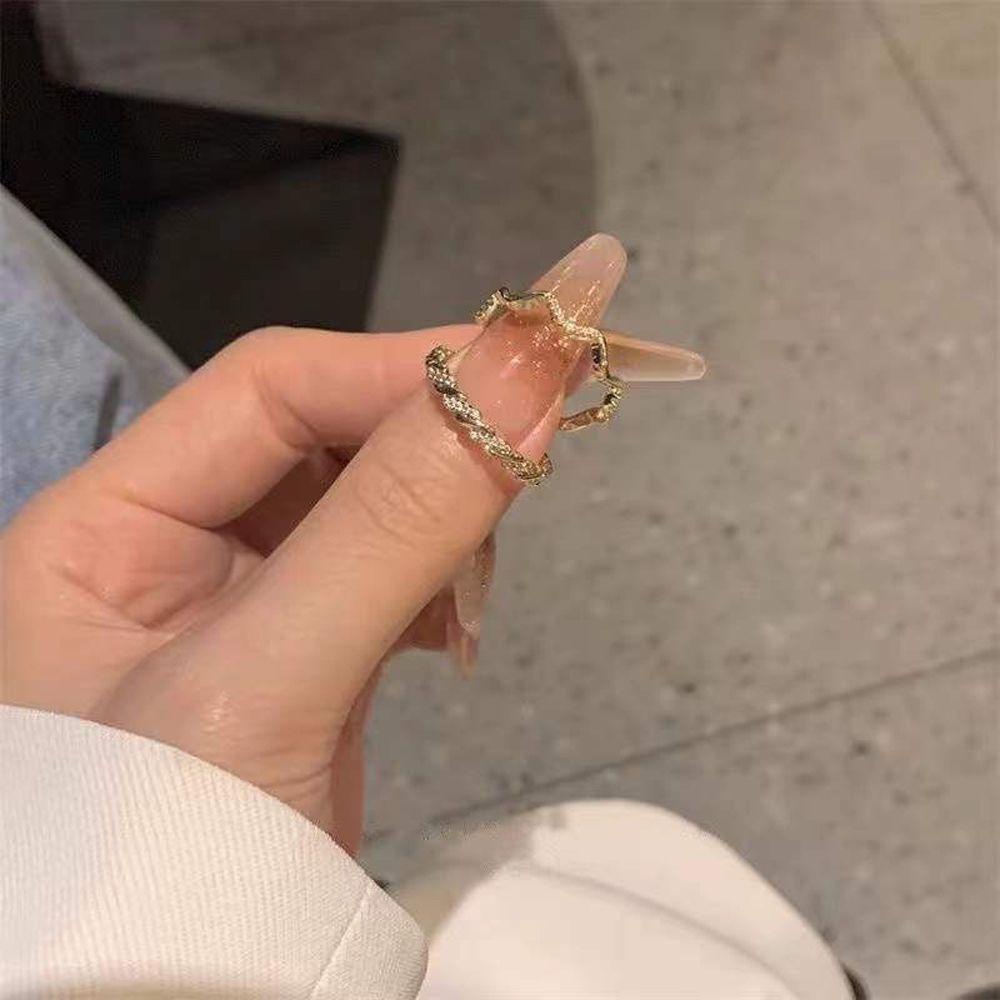 Mxbeauty Cincin Terbuka Wanita Elegan Jepang Mini Pesta Mewah Keren Perhiasan Fashion