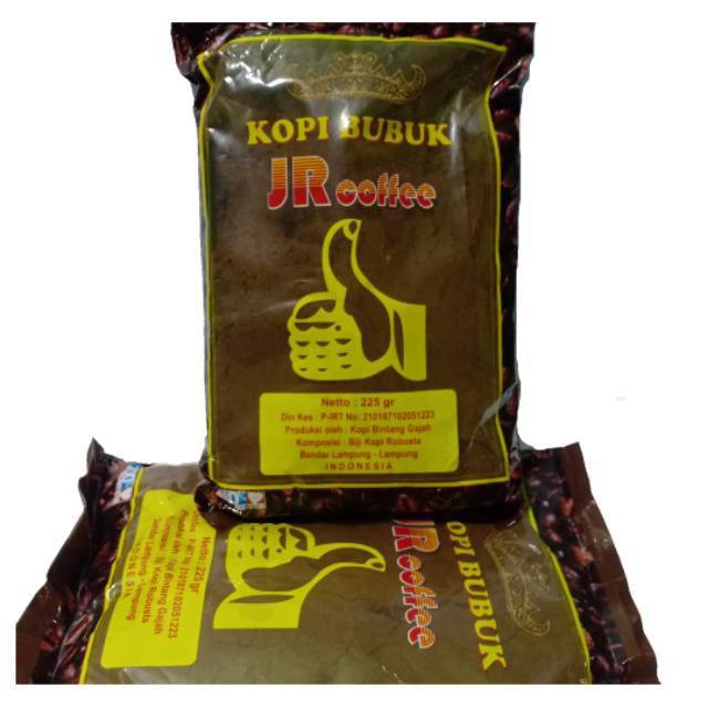 

Kopi Bubuk Kopi Lampung Asli Cap JR COFFEE 225 grm ORIGINAL