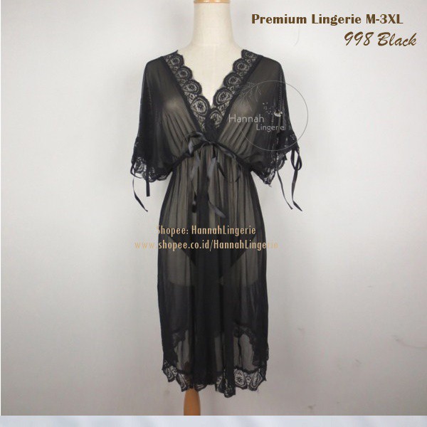 HENNA - 3XL XXL XL L M Lingerie BIGSIZE Original Hannah Lingerie Premium, Baju Tidur Transparan Jumbo Big Size Besar 998