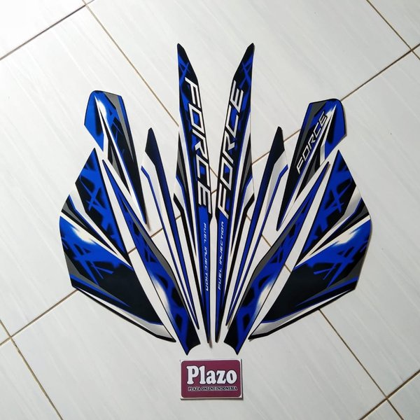 Striping stiker yamaha Vega force 2015 full hitam-biru