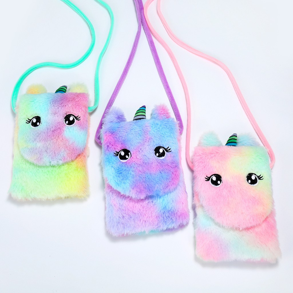 Tas Selempang Unicon Bulu Mini TU019 Fluffy Plush anak perempuan handphone