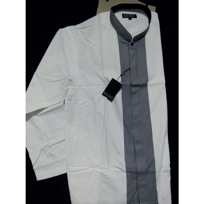 Kemeja Koko RITA RICCI katun bordir kantong samping big size - 2xl/16.5, PENDEK