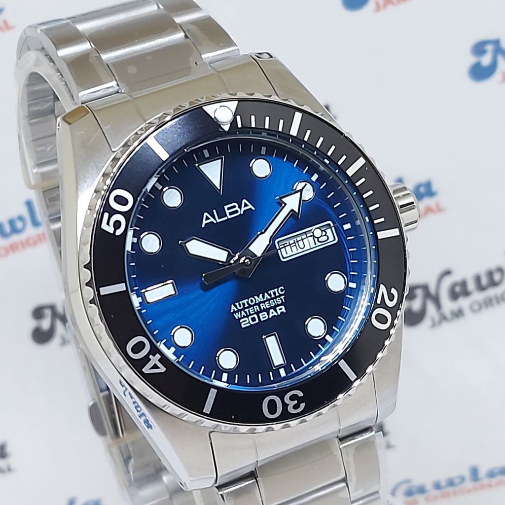 Alba Automatic AL4333X1 Blue Dial 20 Bar - Jam Tangan Pria AL4333