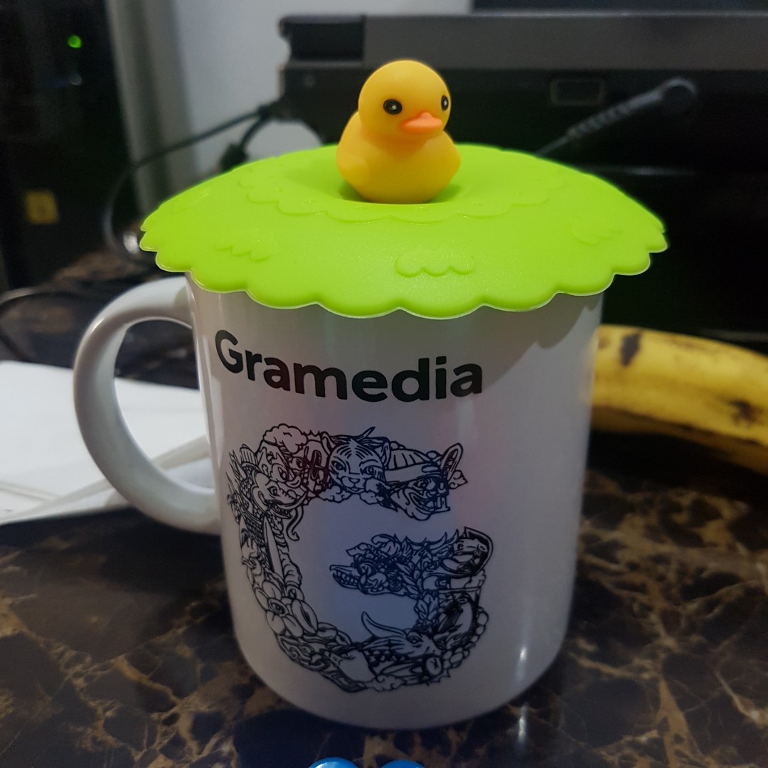 Tutup Gelas Cangkir Silicone Cute Animal Cantik Souvenir Mug Lid