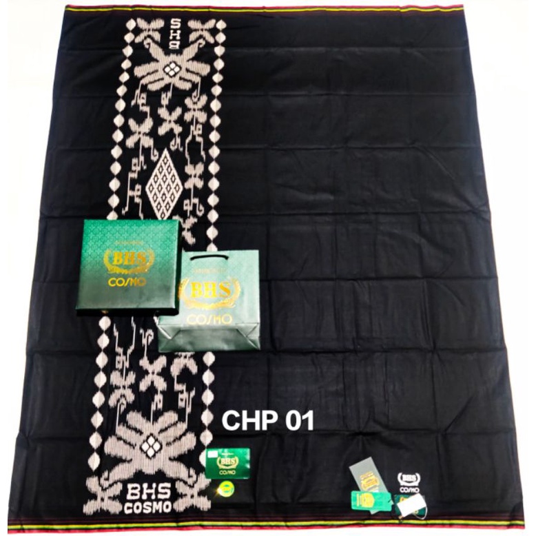 SARUNG BHS ORIGINAL TIPE COSMO GRADE GOLD DAN SILVER MOTIF POLOS CORAK WARNA DAN HITAM PUTIH BUKAN A