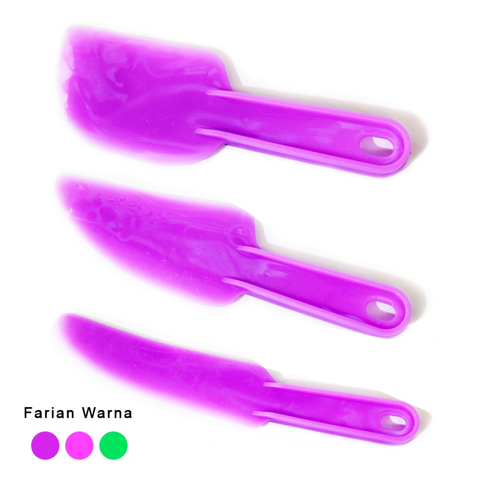 Spatula Kue Warna Plastik - Random Colour / Solet warna / Spatula Cream - 1 Pcs