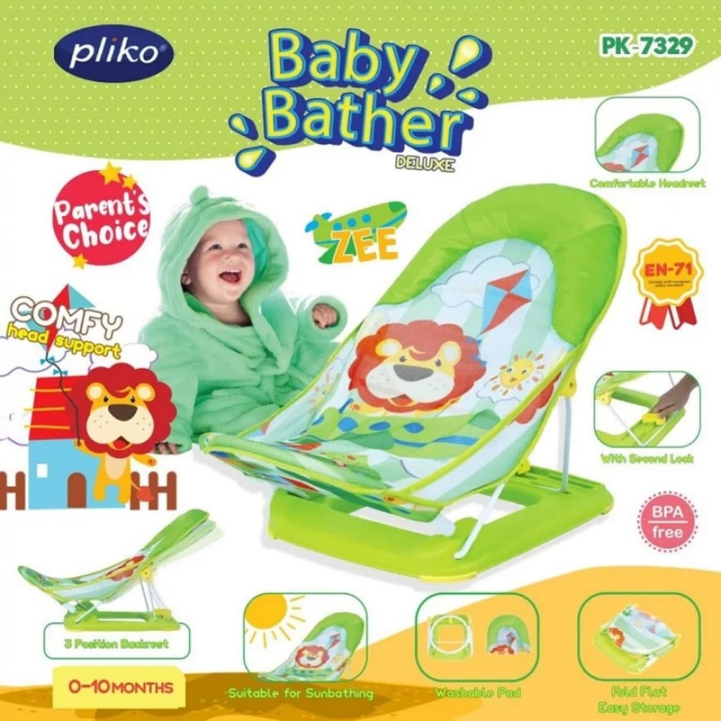 PLIKO Deluxe Baby Bather Mother's Touch- Kursi Mandi Bayi/ Bak Tempat Mandi Bayi + bubble 2k