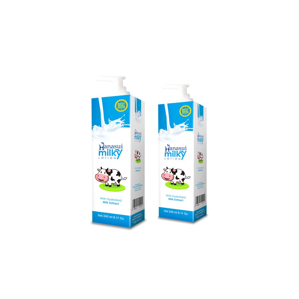 Qeila - HANASUI MILKY LOTION BODY LOTION WITH MILK EXTRACT BPOM 240 ML