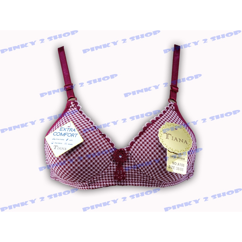 BRA BH BUSA TIPIS FULL MOTIF KOTAK-KOTAK SIZE 34-40 KAIT 2
