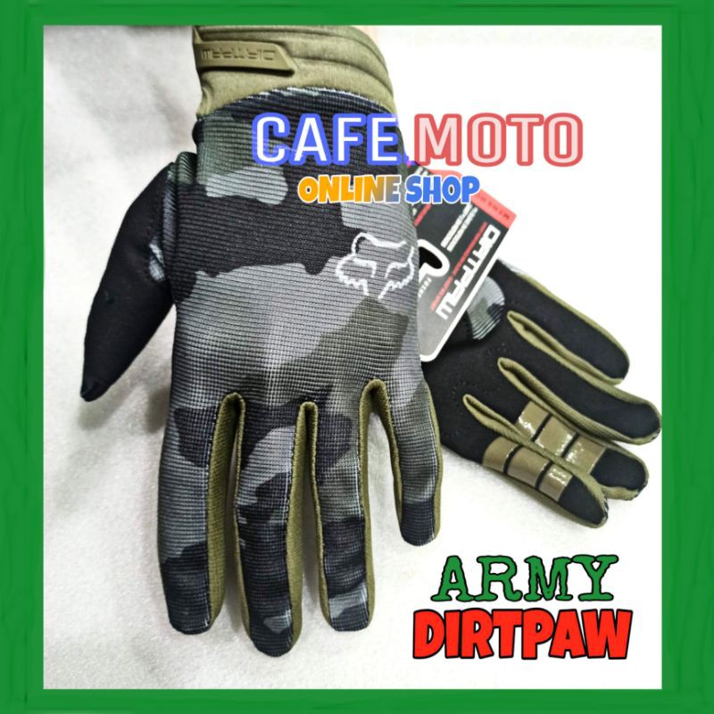 Gloves DIRTPAW army - Sarung Tangan Slim Fit Loreng sepeda motor mtb downhill cross trail Navy