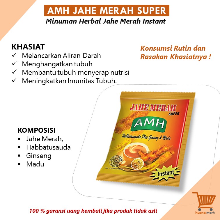 AMH Jahe Merah Super Habbatussauda Original Renceng isi 10 Sachet