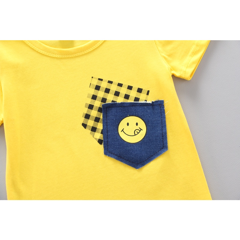 Cherry COD Setelan Abak Laki Laki Smiling / Baju Anak Laki Laki / Pakaian Anak Import SB44