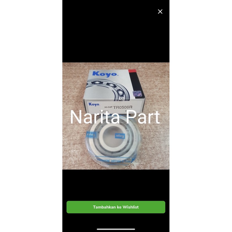 Tapered bearing TR 0506 Koyo Asli TR0506