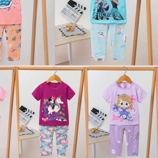 ♔ Piyama Anak Impor Ku Bao Lengan Pendek Girl ➯