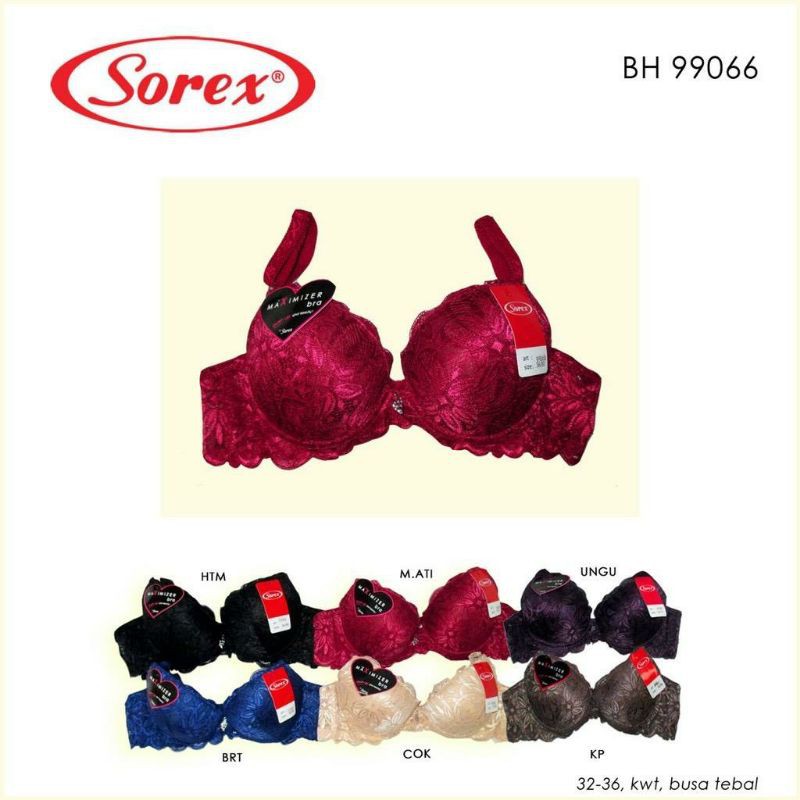 Bh Sorex 99066 Busa tebal kawat Kait 2 Sorex Push Up Bra Busa Tebal Pakai Kawat
