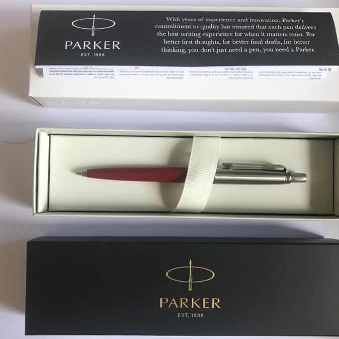 

SUPER SALE Pulpen Parker Jotter Ballpoint SPC Merah Crome Trim ( Klip Silver )