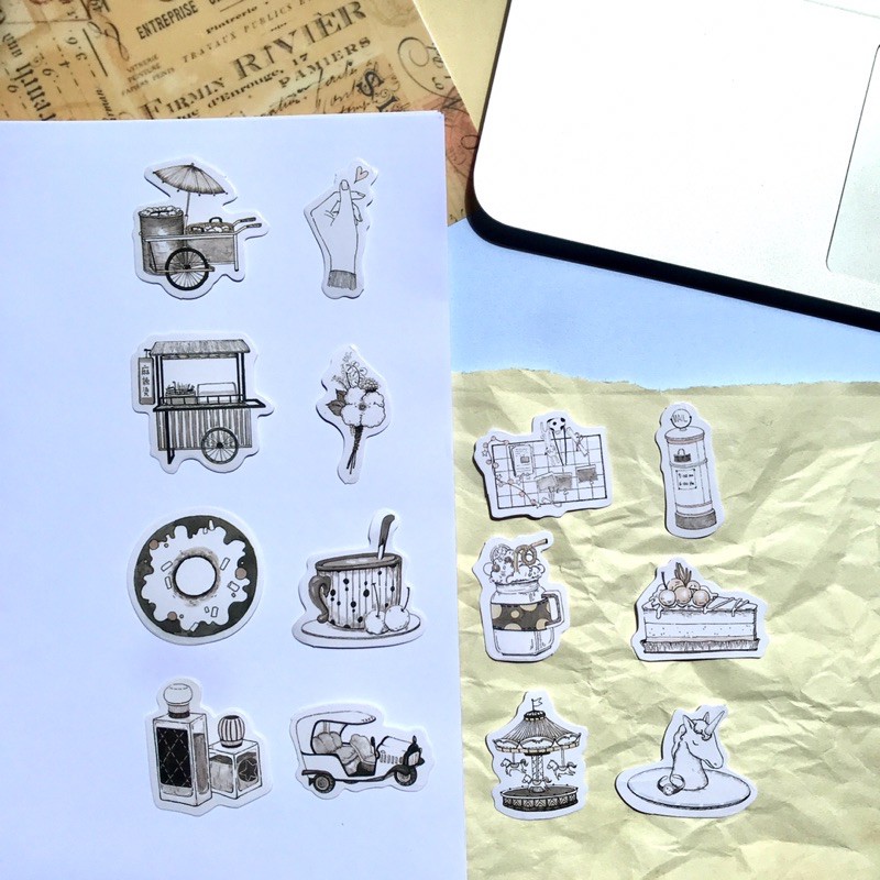 

[GSB OFFICIAL] Sticker Deco Sketch untuk Journal atau Scrapbook