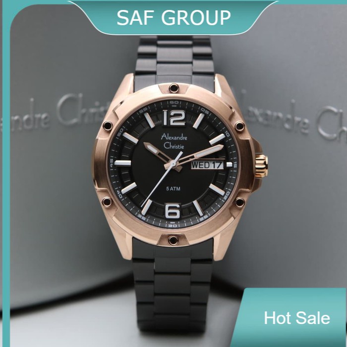 JAM TANGAN PRIA ALEXANDRE CHRISTIE AC 6518 / AC6518 ROSEGOLD BLACK ORIGINAL by plp