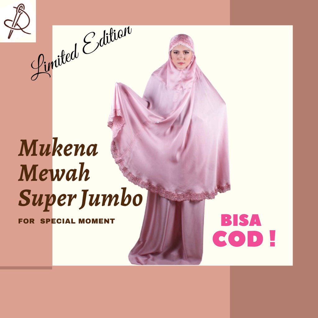 MUKENA MUKENAH BORDIR MEWAH PREMIUM JUMBO MAHAR SESERAHAN NIKAH - PINK