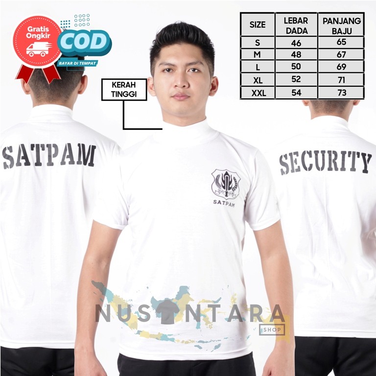 Kaos Security Putih Kaos Satpam Putih Kerah Tinggi Kerah Panjang Kaos Satpam Terbaru Security Satpam