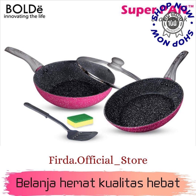 BOLDE Super Pan Panci Set lapis Granite Coating 5pcs