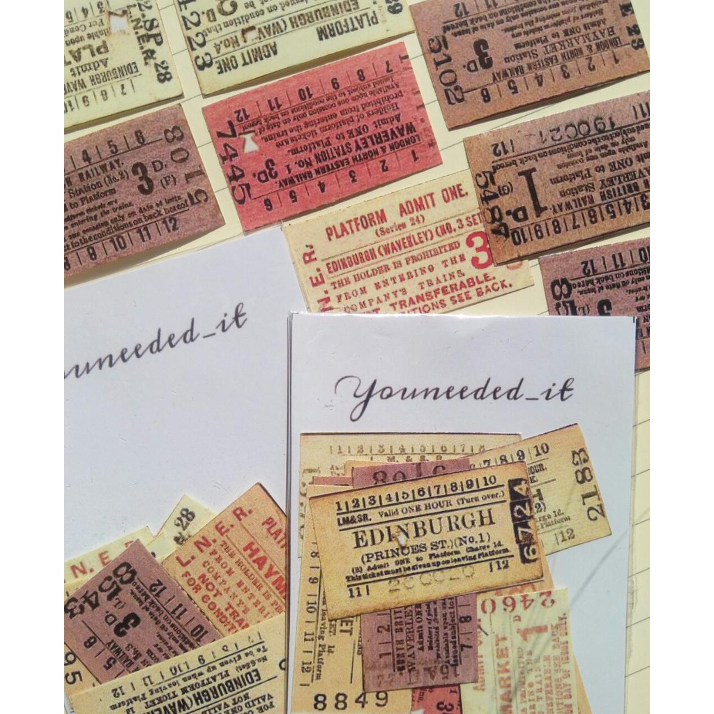 10 Pcs Stiker Perangko/Stiker Stamp Vintage For Journaling