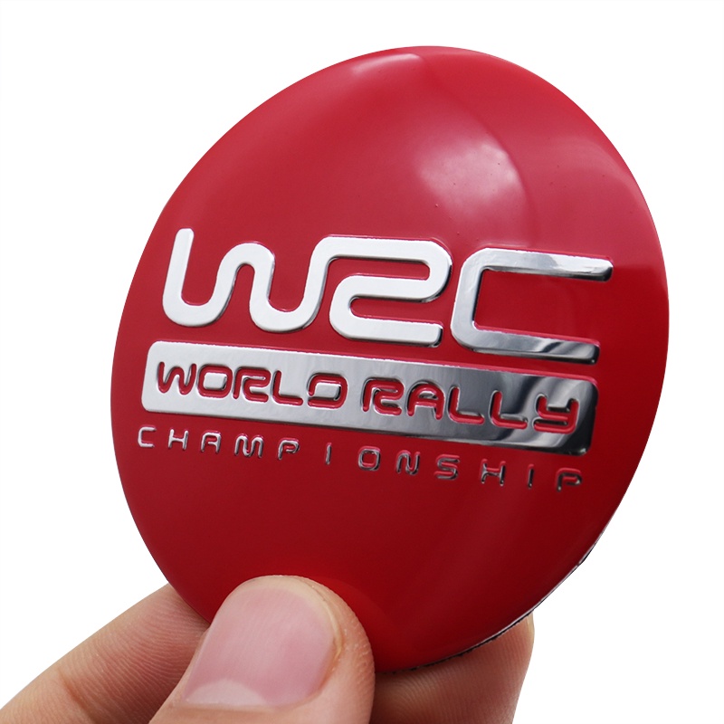 4pcs Stiker Emblem Logo WRC 56mm Untuk Tengah Velg Mobil