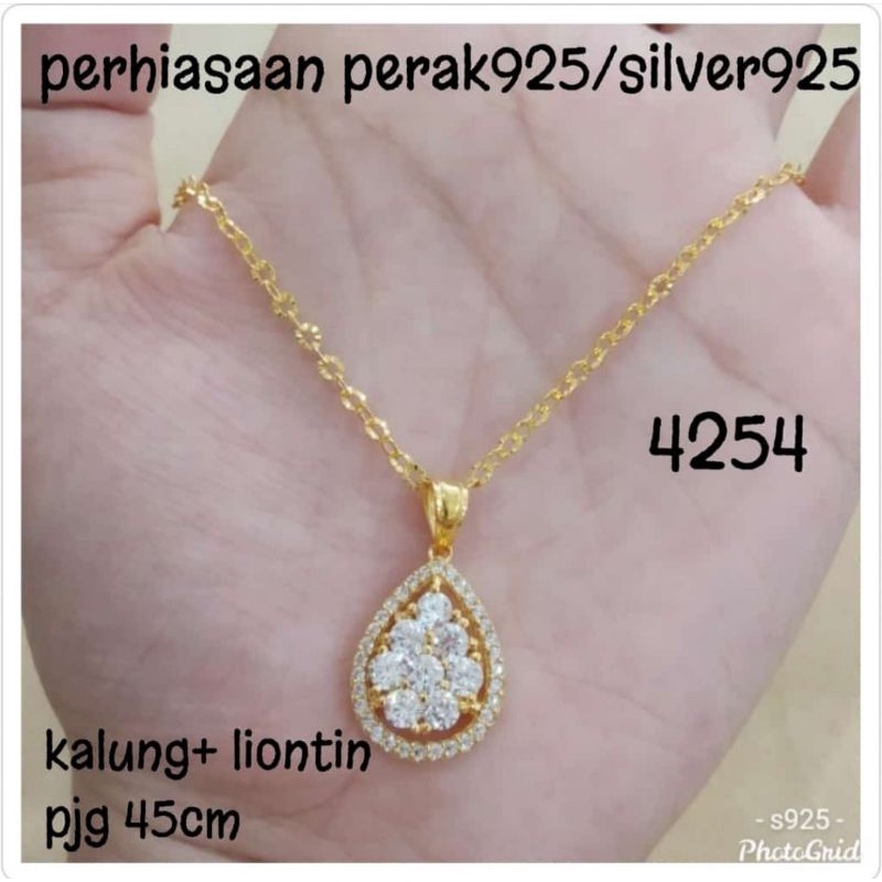 KALUNG+LIONTIN 4254 KUNING PERAK 925 #FSS