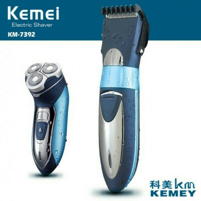 Cukuran KEMEI KM-7392 Rechargable Electric Shaver 2 in 1 Razor Trimmer