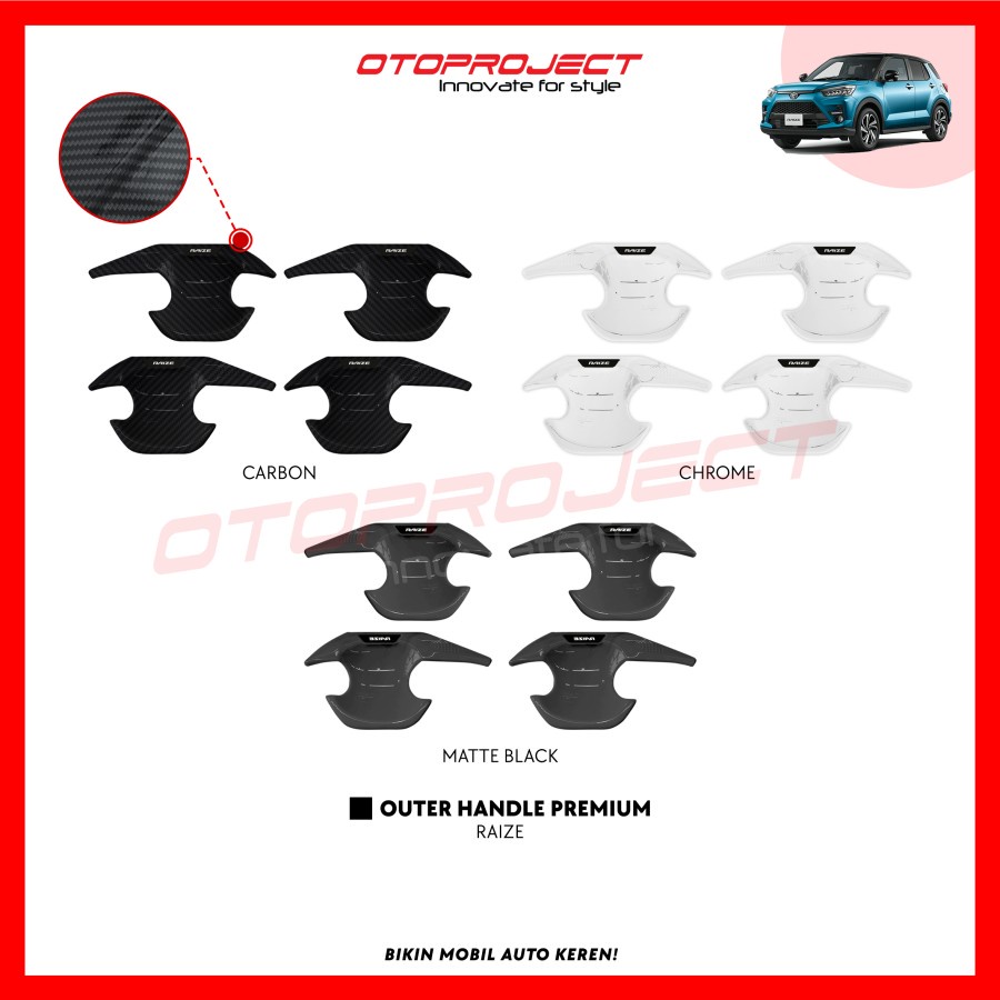 Cover Handle Outer Pegangan Pintu Premium Toyota Raize Daihatasu Rocky