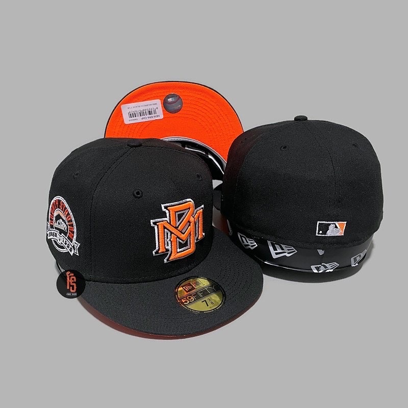 TOPI NEW ERA ORIGINAL 5950 COUNTY STADIUM MILWAUKEE BREWERS BLACK NEON ORANGE