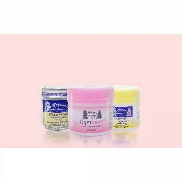 ❤Aleabeauty.store❤ Seger Snow Moisturizing Cream Botol Kaca | Pink | Kuning