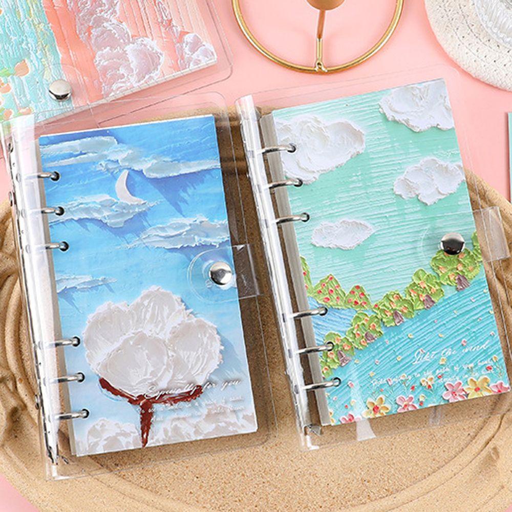 [Elegan] Notebook Cover Hadiah Siswa Kreativitas Alat Tulis Sekolah Buku Dilepas Lukisan Minyak Seri Tulisan Bantalan Notepad Book