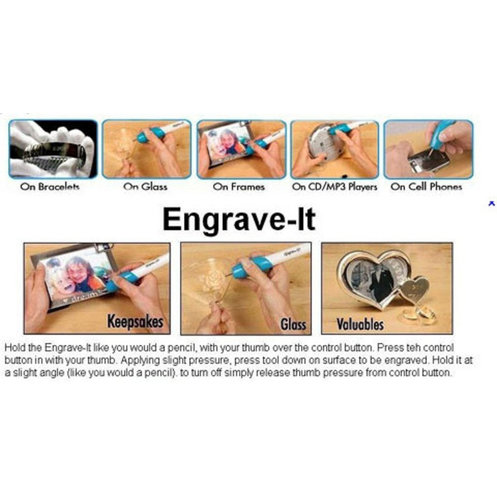 Engrave - It Pen Alat Ukir Kayu Plat Besi Plastik Kaca Gelas Seni