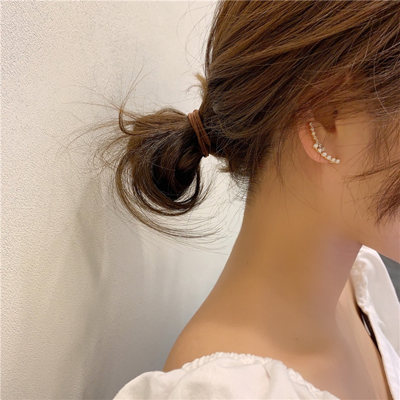 Anting Giwang Warna Silver Dengan Kristal+Mutiara+Berlian Imitasi Untuk Wanita