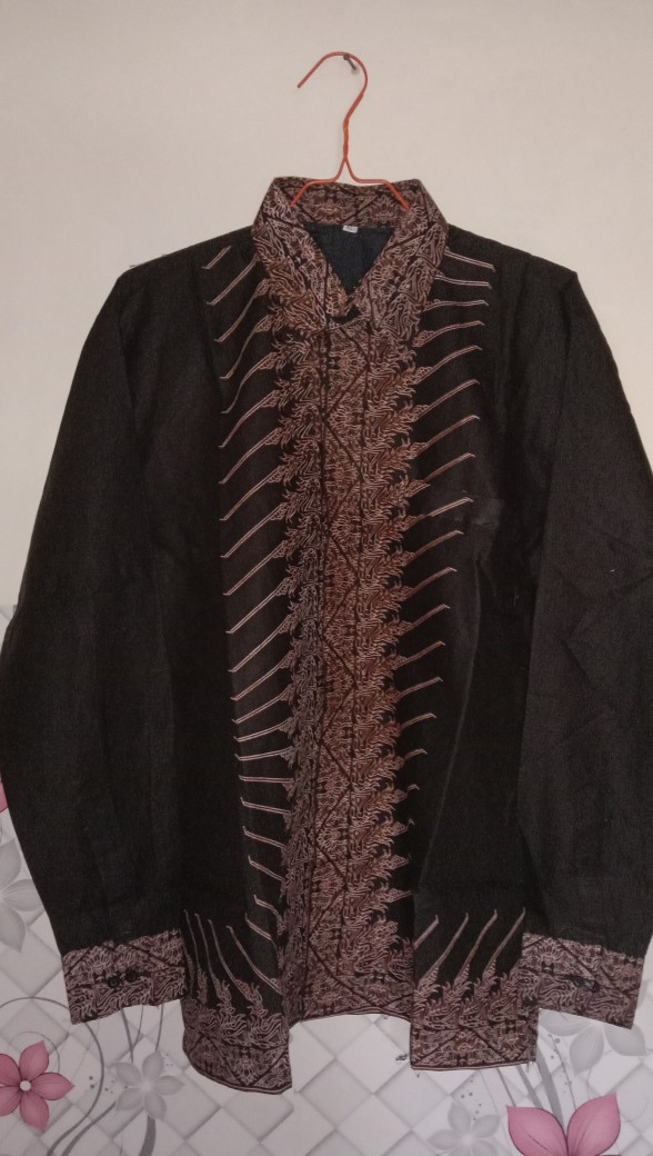 Atasan Kemeja Batik  Pria Lengan Panjang Premium Mangkubumi Jokowi Full Furing Rajasakti Solo Ori