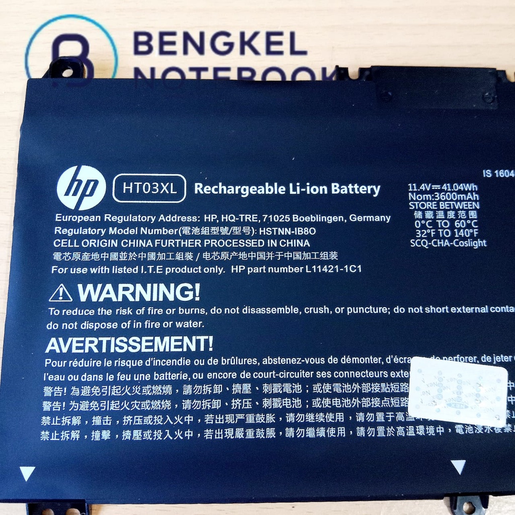 Baterai HP HT03XL HSTNN-LB7X HP 15-CD 15-CC 14-BF 15-CS 14-CE 14-CM 14-DK 14S-DK 14-CF 14S-CF 14-CK 14S-CK HSTNN-UB7J HSTNN-LB7J HSTNN-IB7Y TPN-Q188 TPN-Q189 TPN-Q190 TPN-Q191 TPN-Q192 TPN-Q196 TPN-C131