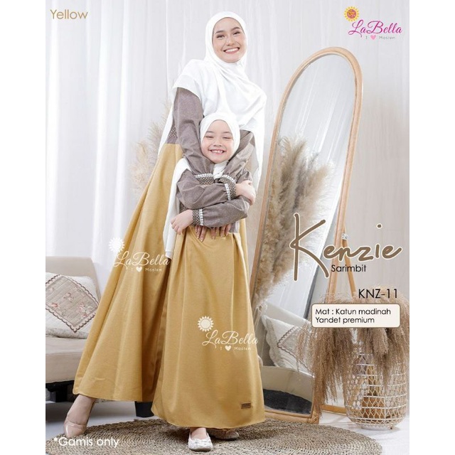 Labella Sarimbit Kenzie Baju Gamis Couple Ibu dan Anak Bahan Katun Madinah dan Yandet Zara, Baju Gam