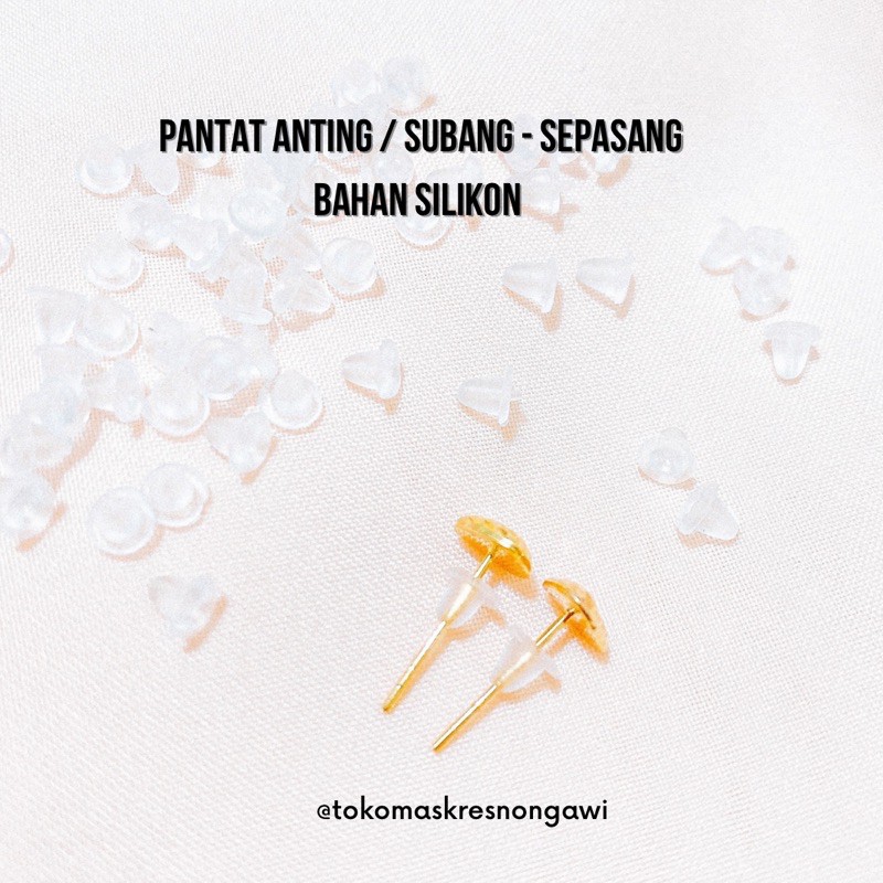 pantat belakang anting subang / stopper anting bahan silikon sepasang
