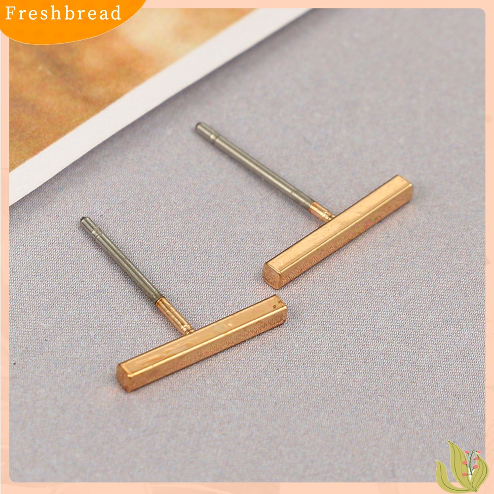[TERLARIS]Women Men Fashion T Bar Alloy Ear Stud Earrings Party Jewelry Birthday Gift
