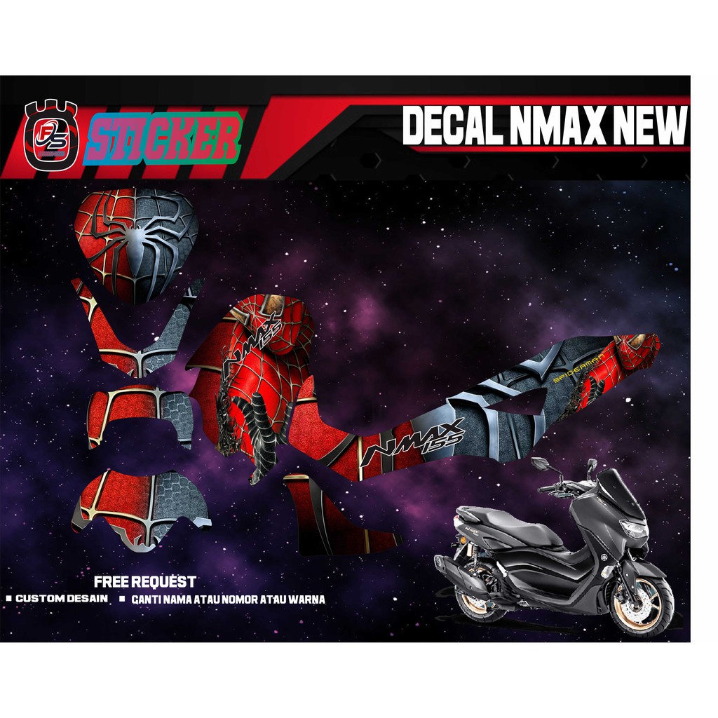decal sticker fullbody nmax new 2020-2021 spiderman