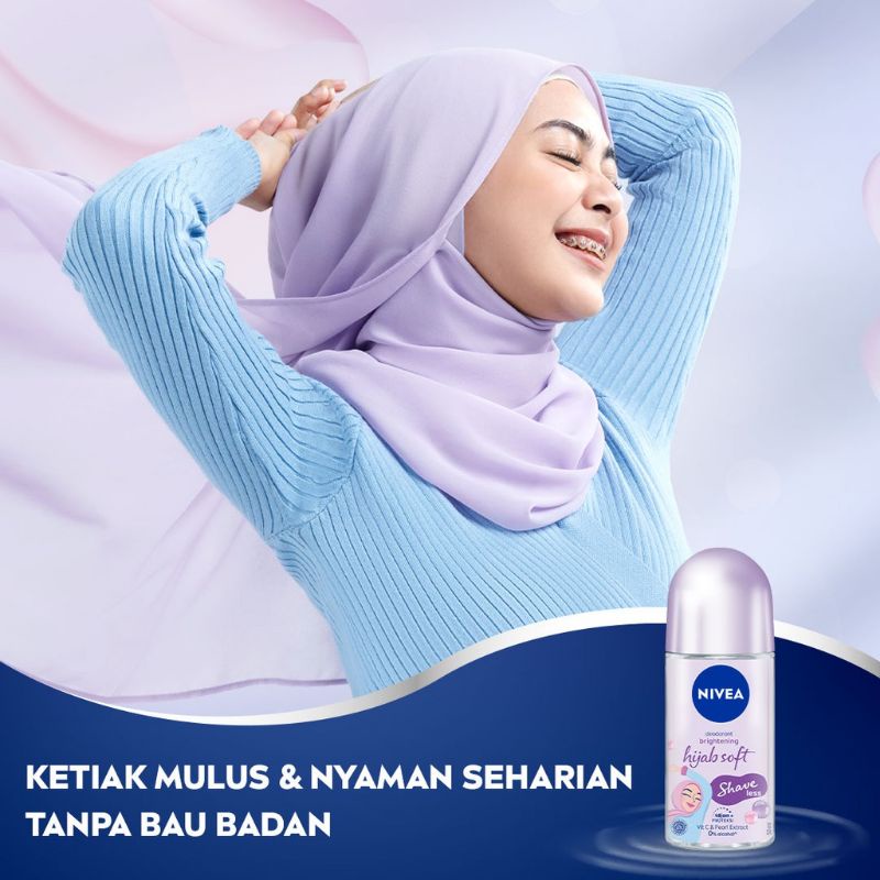 Nivea Deodorant Brightening Hijab Soft Shaveless/Nivea Roll On 50ml