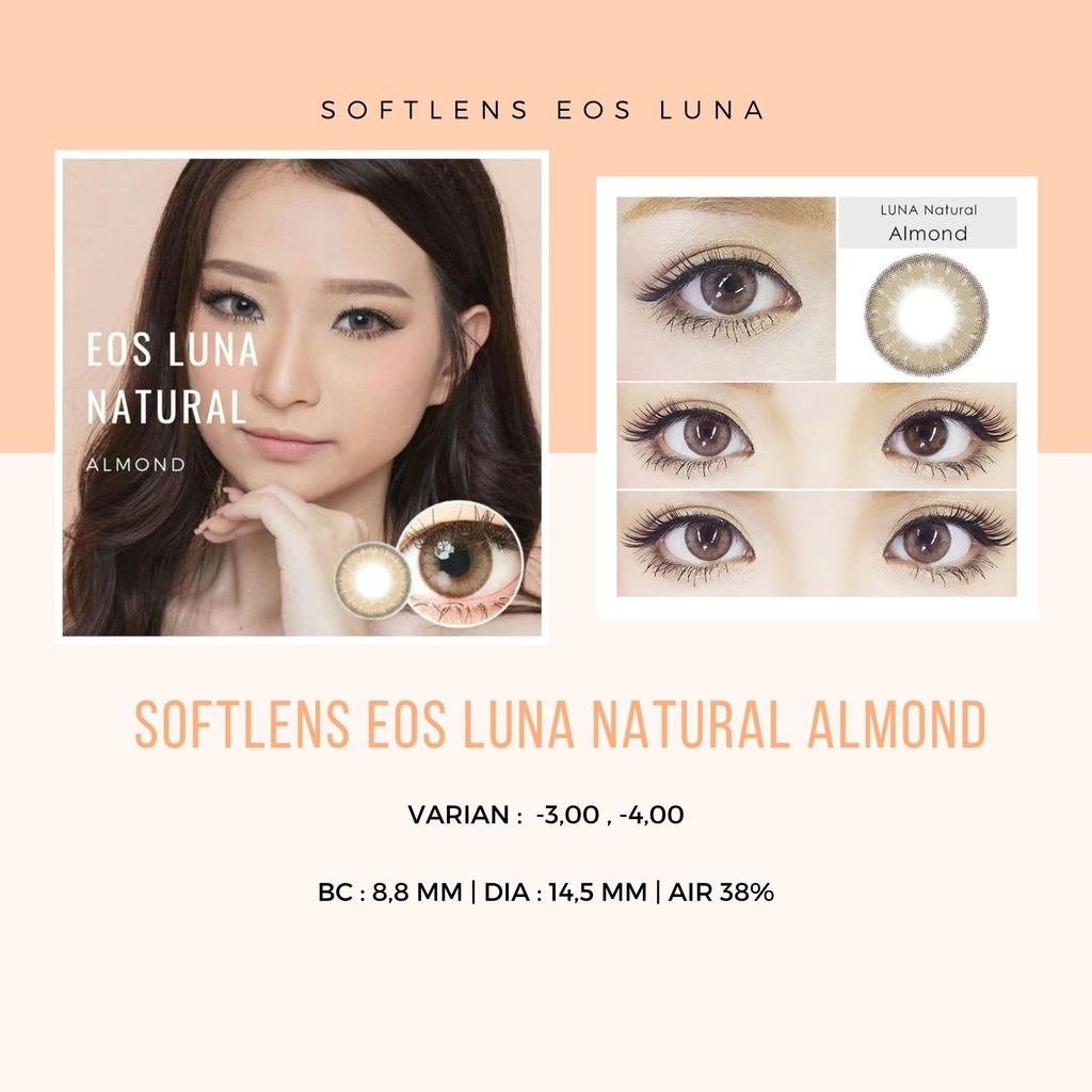 SOFTLENS EOS LUNA NATURAL ALMOND - MINUS / SOFTLENS MATA / LENSA MATA