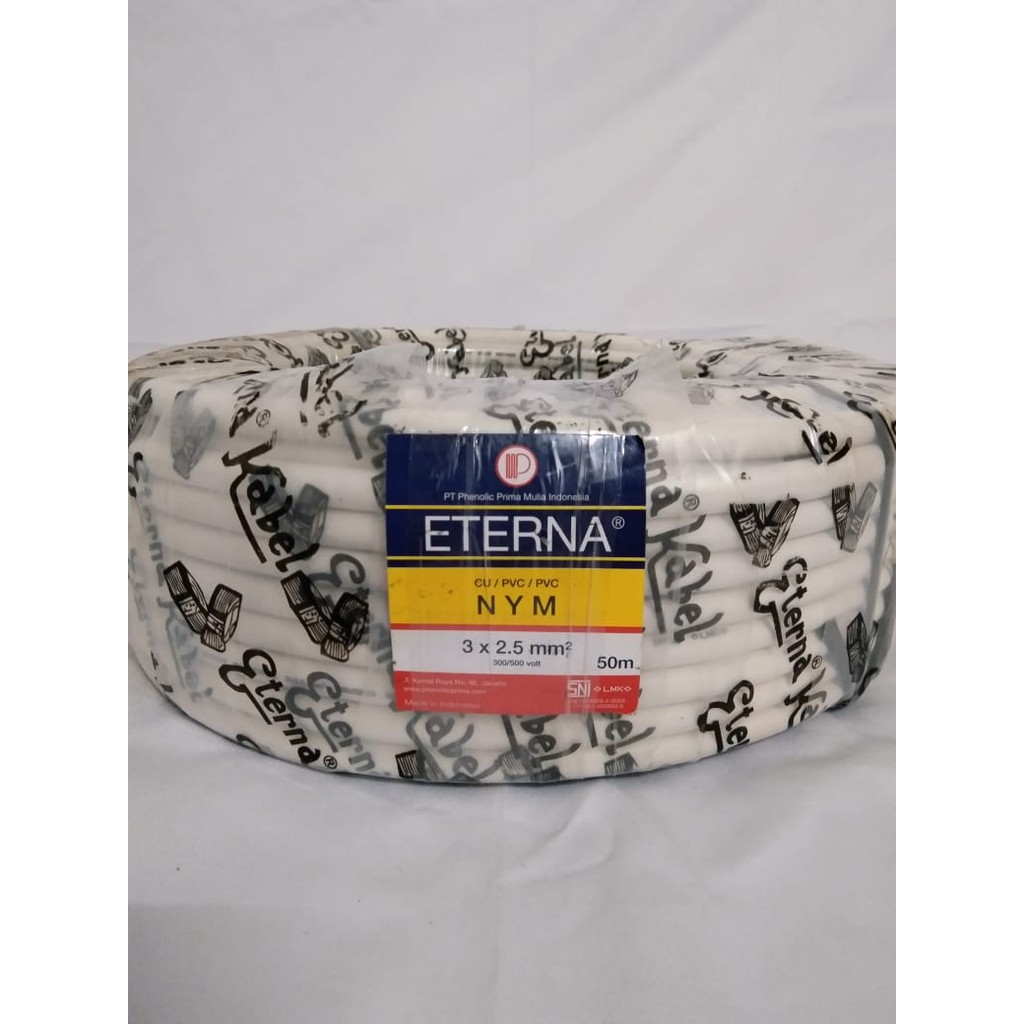 Kabel Listrik Eterna 3x2,5 mm KAWAT Tembaga Murni 50 Meter Full