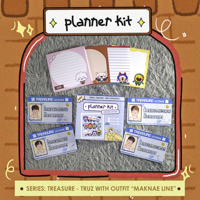 

MEMOPAD TREASURE - TRUZ with outfit "Maknae line" ( Doyoung, Haruto, Jeongwoo, Junghwan )