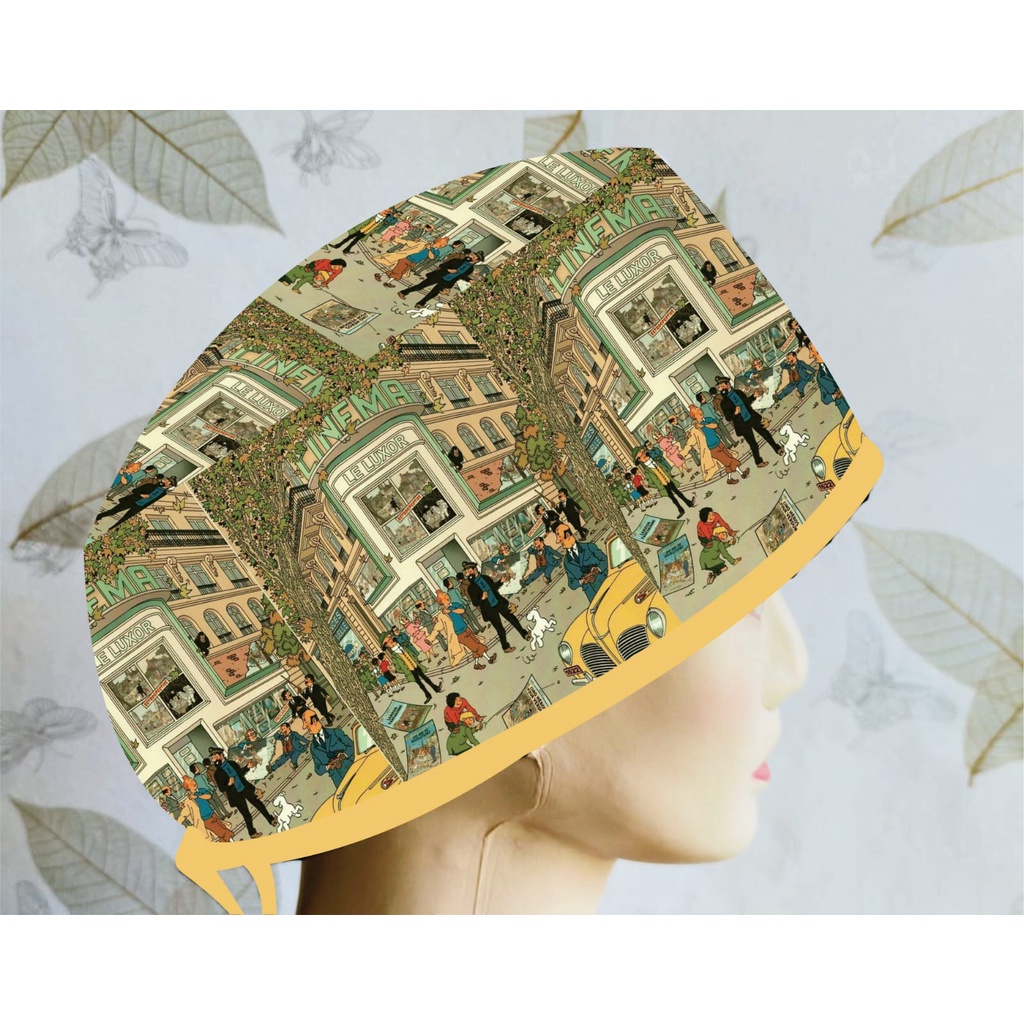 Topi Medis / Scrub Hat / Surgical Cap Printing Motif Cartoon