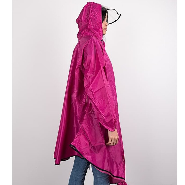 LuluAquatic Jas Hujan Wanita Terusan/ Raincoat Ponco Tangan 8022