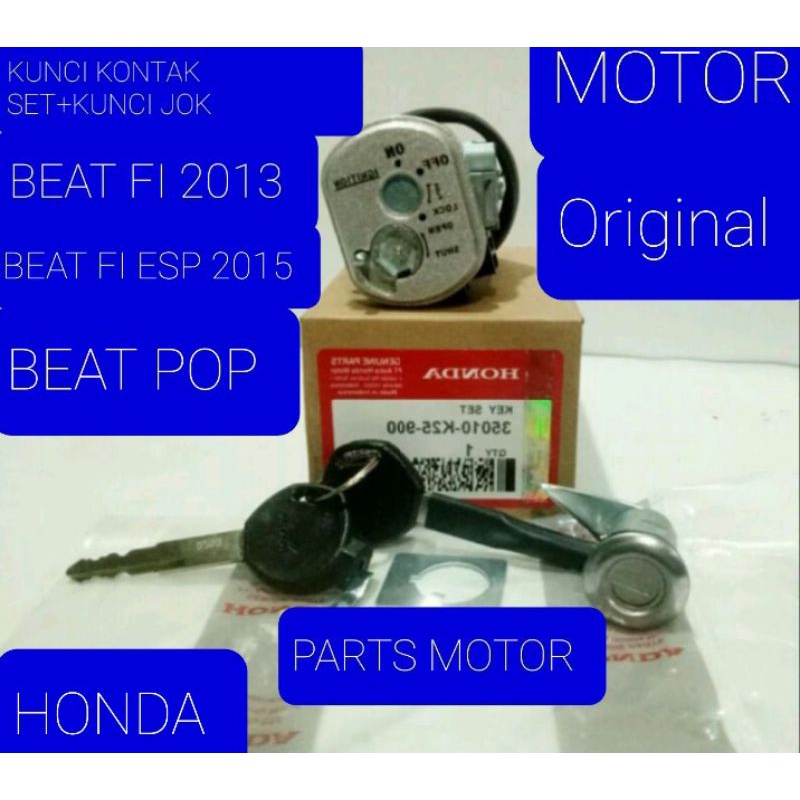 KUNCI KONTAK SET+KUNCI  JOK MOTOR HONDA BEAT FI 2013 2015.BEAT POP.ORIGINAL HONDA